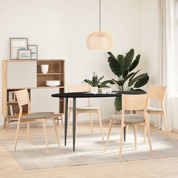 vidaXL Tischplatte Dunkelbraun 140x60x2 cm Massivholz Eiche Oval