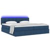 vidaXL Bett mit Stauraum und LED mit Matratze Blau 200 x 200 cm Stoff