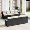 vidaXL Gartensofa-set mit Kissen 9 pcs Schwarz Poly-Rattan