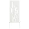 vidaXL Garten Sichtschutz-Leinwand Floral Wei&szlig; 50 x 140 cm