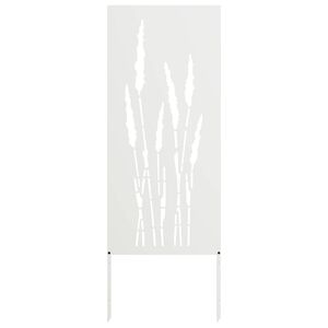 vidaXL Garten Sichtschutz-Leinwand Floral Wei&szlig; 50 x 140 cm
