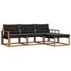 vidaXL Outdoor-Sofagarnitur mit Kissen 4 pcs Nat&uuml;rlich und Schwarz