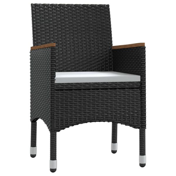 vidaXL 7-tlg. Garten-Essgruppe mit Kissen Schwarz