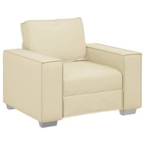 vidaXL Sofa-Sessel Creme 100 cm Kunstleder