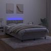 vidaXL Boxspringbett mit Matratze & LED Hellgrau 120x190 cm Samt