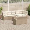 vidaXL Sofa Set mit Kissen 9 pcs Beige und Wei&szlig; Poly-Rattan