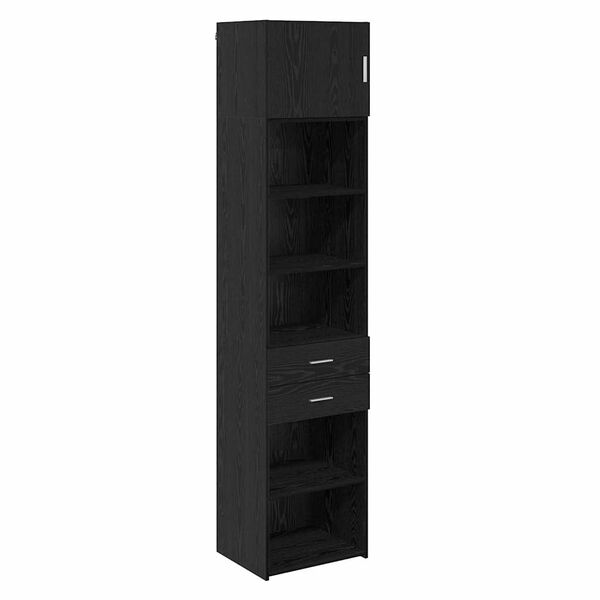 vidaXL Highboard Schwarz Eichen-Optik 50 x 42,5 x 225 cm Holzwerkstoff