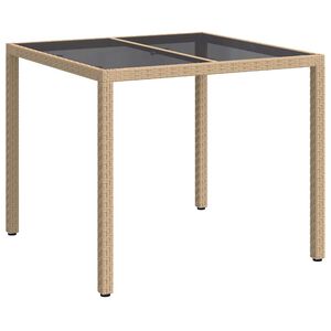 vidaXL Gartentisch Beige 90 x 90 x 75 cm Poly-Rattan