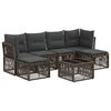vidaXL Gartensofa-set 7 Stk. Grau Poly-Rattan