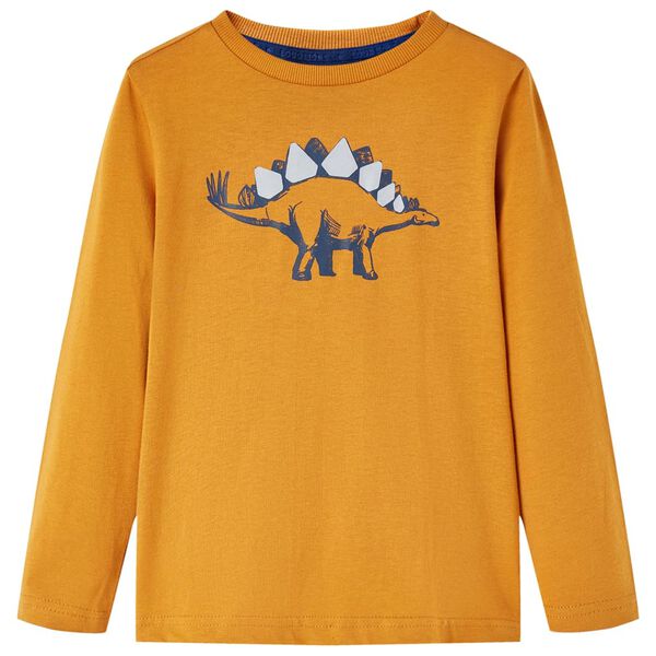 Kinder-Langarmshirt Dunkles Ocker 140