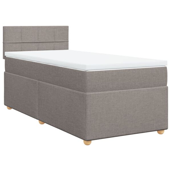 vidaXL Boxspringbett mit Matratze Taupe 90x190 cm Stoff