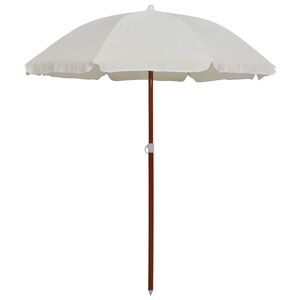 vidaXL Sonnenschirm mit Stahl-Mast 180 cm Sandwei&szlig;