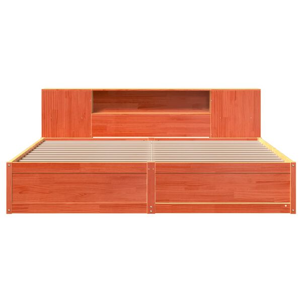 vidaXL Massivholzbett ohne Matratze Wachsbraun 180x200 Kiefernholz