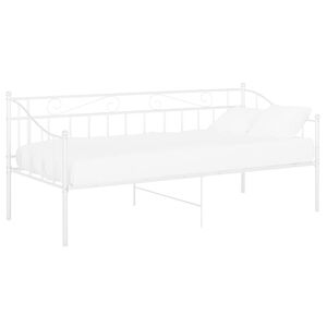 vidaXL Schlafsofa Bettgestell Wei&szlig; Metall 90x200 cm