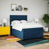 vidaXL Boxspringbett mit Matratze Blau 140x200 cm Stoff