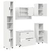 vidaXL Badezimmerm&ouml;bel-Set mit Regal 5 pcs Wei&szlig; Sperrholz und Metall