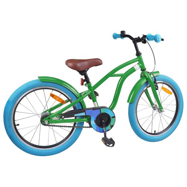 vidaXL Kinderfahrrad 18 Zoll f&uuml;r 5-7 Jahre alt Gr&uuml;n