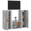 vidaXL 3-tlg. TV-Schrank-Set Betongrau Holzwerkstoff