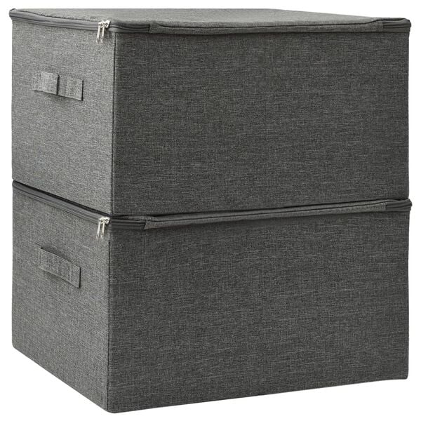 vidaXL Aufbewahrungsboxen 2 Stk. Stoff 43x34x23 cm Anthrazit