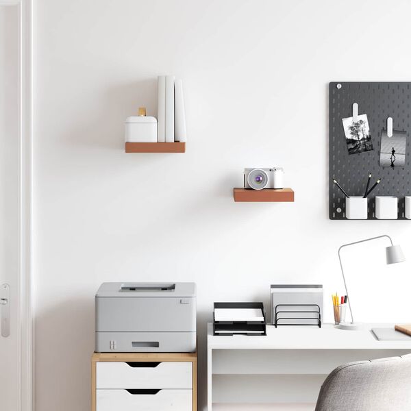 vidaXL Wandregal Wandmontiert 2 pcs Rot 23 x 23,5 x 4 cm Holzwerkstoff