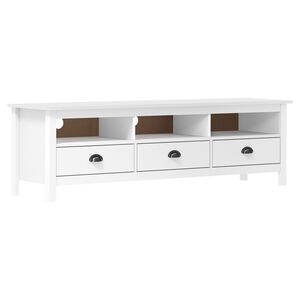 vidaXL TV-Schrank Hill Wei&szlig; 158x40x47 cm Massivholz Kiefer