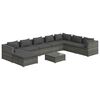 vidaXL 9-tlg. Garten-Lounge-Set mit Kissen Poly Rattan Grau