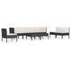 vidaXL 9-tlg. Garten-Lounge-Set mit Auflagen Poly Rattan Schwarz