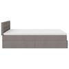 vidaXL Ottomanische Bett mit Matratze & LEDs Taupe 140x190 cm Stoff