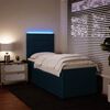 vidaXL Boxspringbett mit Matratze Blau 90x200 cm Samt