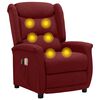 vidaXL Massagesessel Elektrisch Weinrot Stoff
