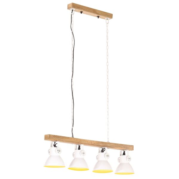 vidaXL Deckenlampe Industriestil Weiß E27 Mangoholz