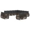 vidaXL Gartensofa-set 13 Stk. Grau und Dunkelgrau Poly-Rattan