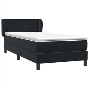 vidaXL Boxspringbett mit Matratze Schwarz 80x220 cm Samt