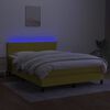 vidaXL Boxspringbett mit Matratze & LED Gr&uuml;n 140x200 cm Stoff