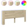 vidaXL LED-Kopfteil mit Ablagen Sonoma-Eiche 220x16,5x103,5 cm