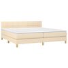 vidaXL Boxspringbett mit Matratze Creme 200x200 cm Stoff