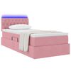 vidaXL Bett mit Stauraum und LED mit Matratze Rosa 90 x 200 cm Samt