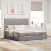 vidaXL Ottoman-Bett mit Matratzen Taupe 180x200 cm Stoff