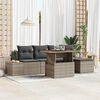 vidaXL Garten-Sofa-Set mit Speicher 6 pcs Grau Poly Rattan