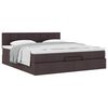vidaXL Ottoman-Bett mit Matratze Dunkelbraun 160x200 cm Stoff