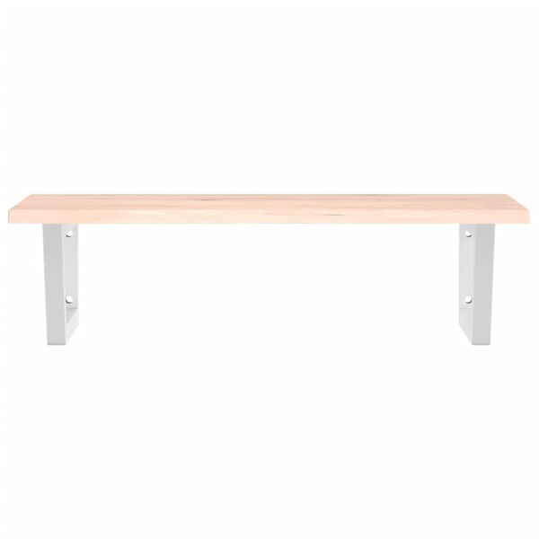 vidaXL Waschtischplatte mit Halterung Stahl und Massivholz Eiche