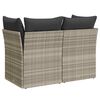 vidaXL Gartensofa mit Kissen 2-Sitzer Hellgrau Poly Rattan