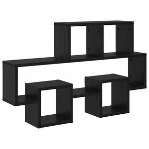 vidaXL Wandregal Schwarz Eichen-Optik 82 x 15 x 51 cm Holzwerkstoff