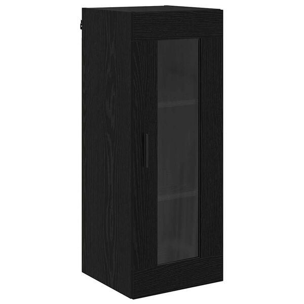 vidaXL Wandschrank Schwarz Eichen-Optik 34,5 x 34 x 90 cm