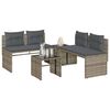 vidaXL 4-tlg. Garten-Sofagarnitur mit Kissen Grau Poly Rattan