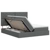 vidaXL Aufbewahrungsbett mit Kopfteil Dunkelgrau 200 x 200 cm Stoff