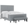 vidaXL Boxspringbett mit Matratze Hellgrau 160 x 200 cm Stoff