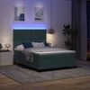 vidaXL LED Boxspringbett mit Matratze Dunkelgr&uuml;n 140 x 200 cm Samt