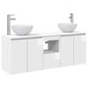 vidaXL Badezimmerschrank-Set 3 stk. Hochglanz Wei&szlig; 129 x 41 x 80 cm