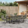 vidaXL Garten Essgruppe mit Kissen 9 pcs Grau Poly-Rattan